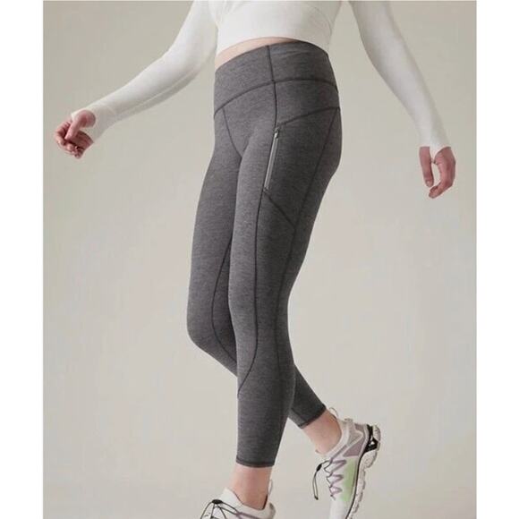 Athleta Pants - Athleta Rainier Heather Gray High Rise Legging-Size XL